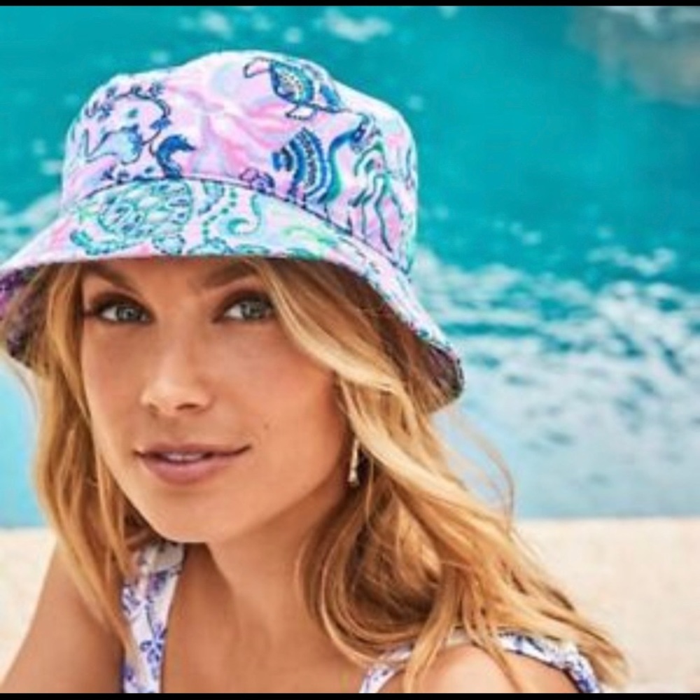 Women’s Purple Lilly Pulitzer Lilac Freesia Mermaid Printed Bucket Hat One Size